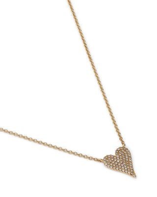 Bloomingdale's Fine Collection Diamond Pave Heart Pendant Necklace in 14K Yellow Gold, 0.21 tcw