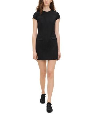 Theory Wool Blend Zip Front Mini Dress