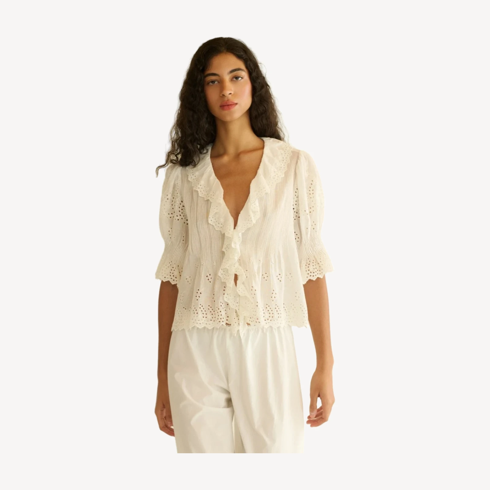 HENRI TOP -- SALT EYELET