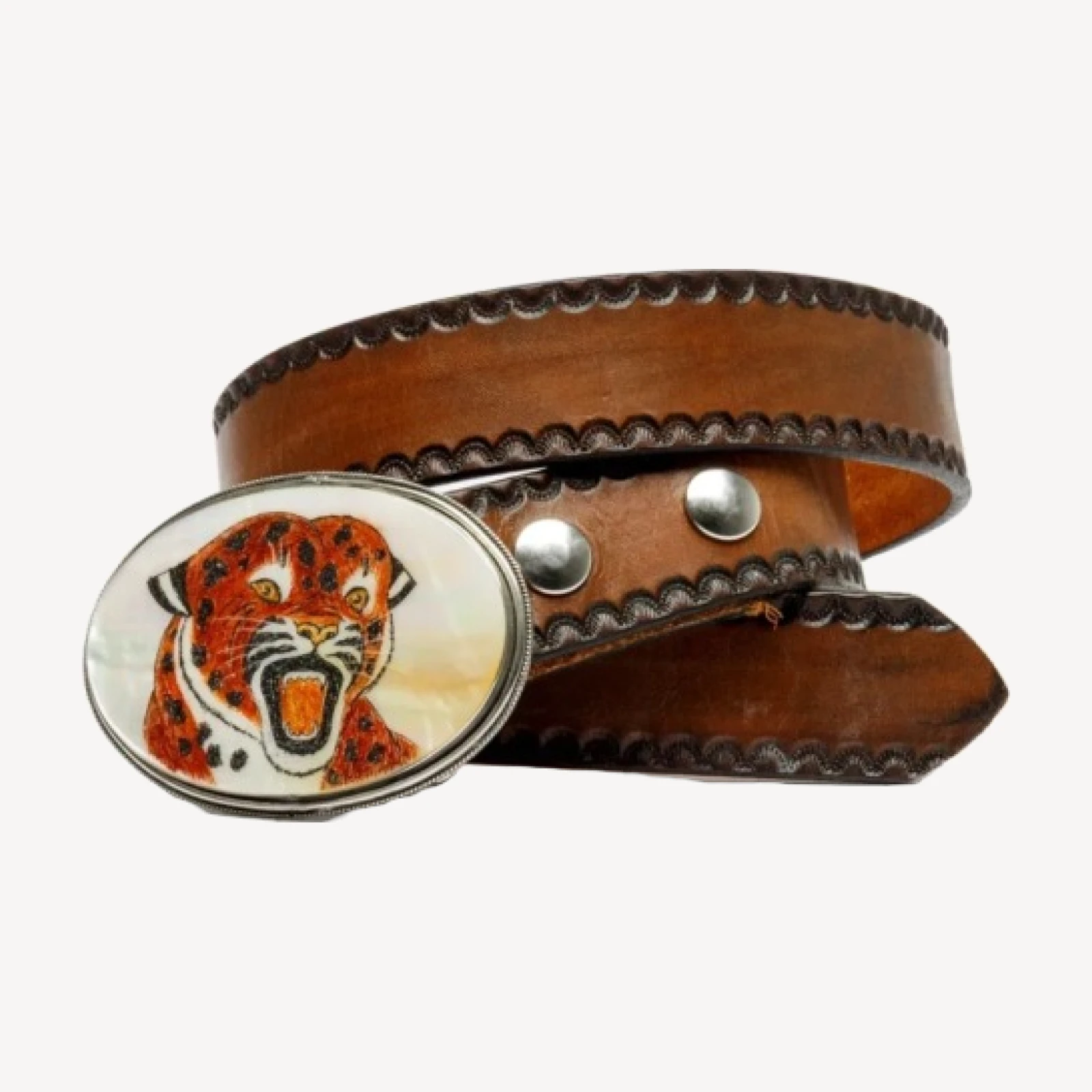 RE/DONE Vintage | 70s Abalone Tiger Belt | Vintage Belts