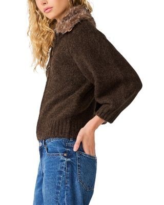 Steve Madden Odessa Faux Fur Collar Sweater