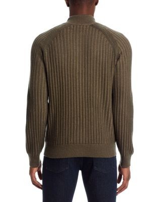 The Men's Store at Bloomingdale's Ribbed Wool Blend Zip Sweater - Exclusive