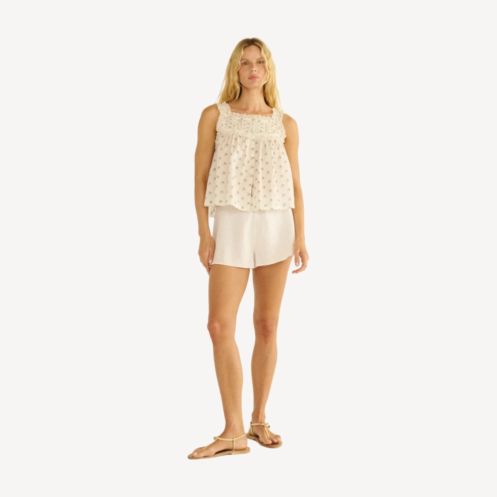 LOREN LINEN SHORT -- SALT