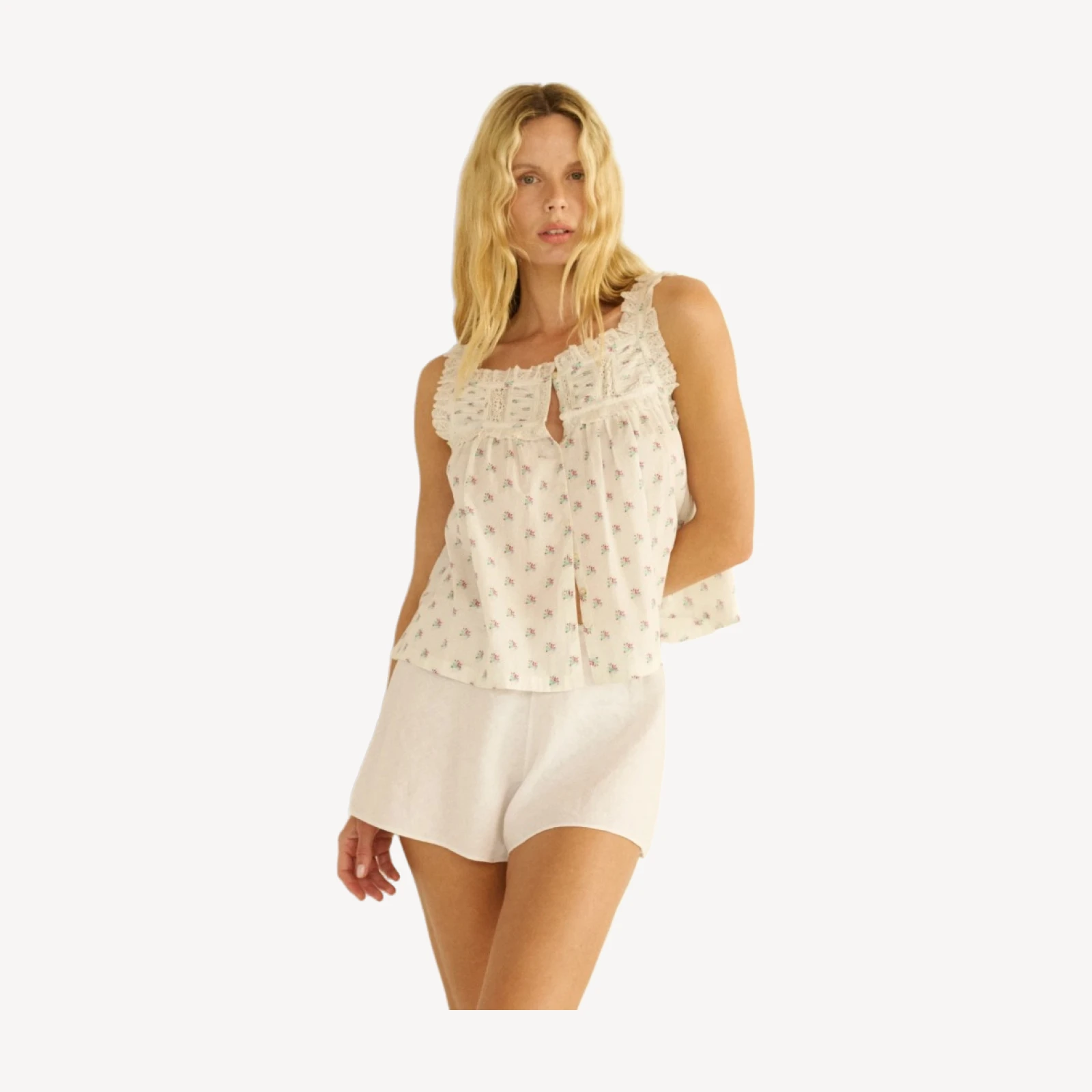 LOREN LINEN SHORT -- SALT