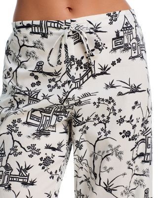 Natori Toile Satin Notch Pajama Set