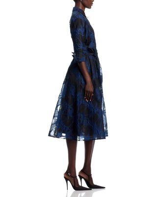 Teri Jon by Rickie Freeman Organza Web Shirt Dress