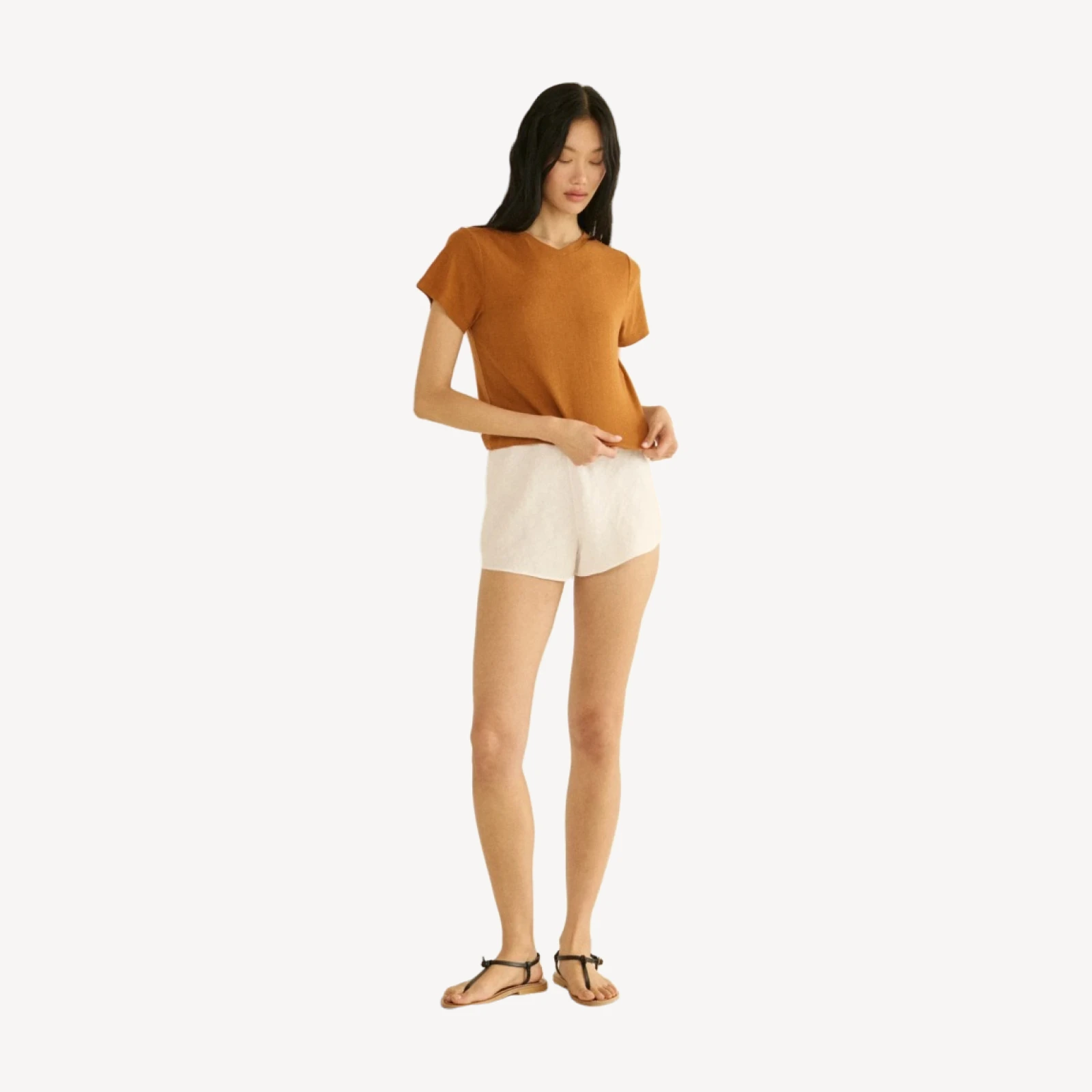 LOREN LINEN SHORT -- SALT