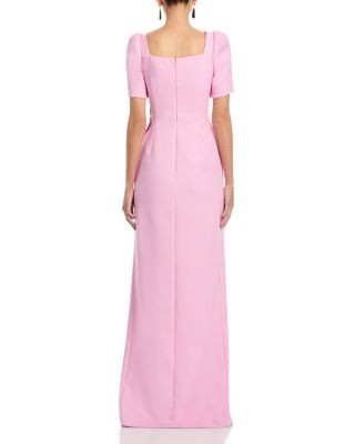 Teri Jon by Rickie Freeman Digital Floral Crepe Column Gown