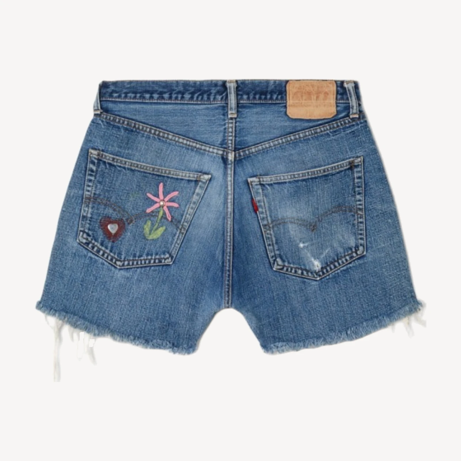 60s Painted Big E Selvedge Levi's 501 Cut Off Short -#11