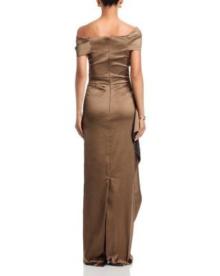 Teri Jon by Rickie Freeman Asymmetrical Taffeta Gown
