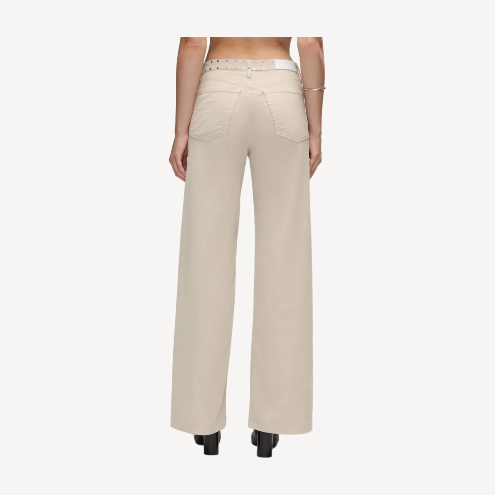 Comfort Stretch Corduroy High Rise Wide Leg - Vintage Pearl Stud