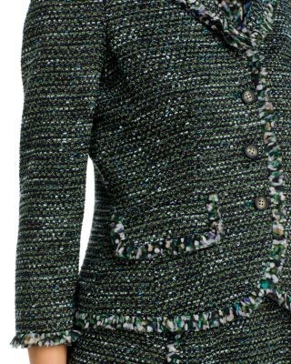 Teri Jon by Rickie Freeman Tweed Chiffon Tie Neck Jacket & Dress Set