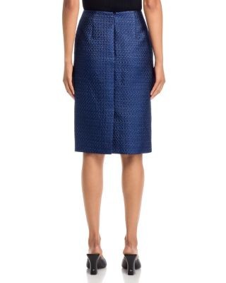 Teri Jon by Rickie Freeman Shimmer Basket Weave Jacquard Skirt, photo 3
