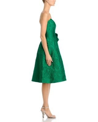 Teri Jon by Rickie Freeman Jacquard Strapless Flared Dress