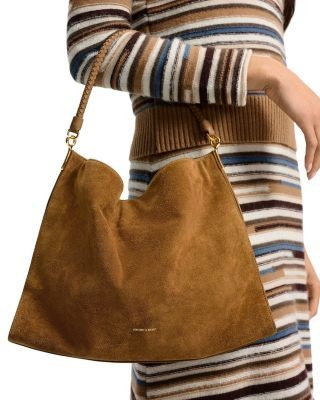 Veronica Beard Vida Medium Suede Shoulder Bag