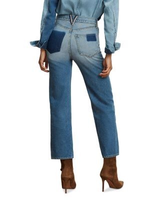 Veronica Beard Dylan High Rise Straight Ankle Jeans in Time Lapse