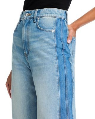 Veronica Beard Taylor High Rise Wide Leg Jeans in Cloudy Colorblock