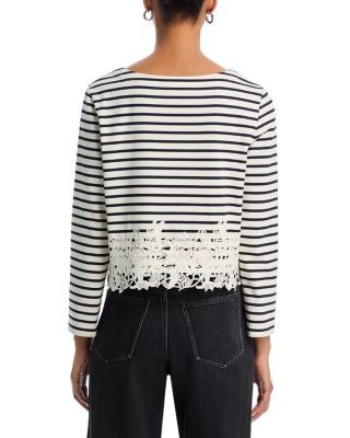 Veronica Beard Hovey Lace Trim Top