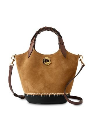 Veronica Beard Anchor Whipstitch Suede Crossbody Tote