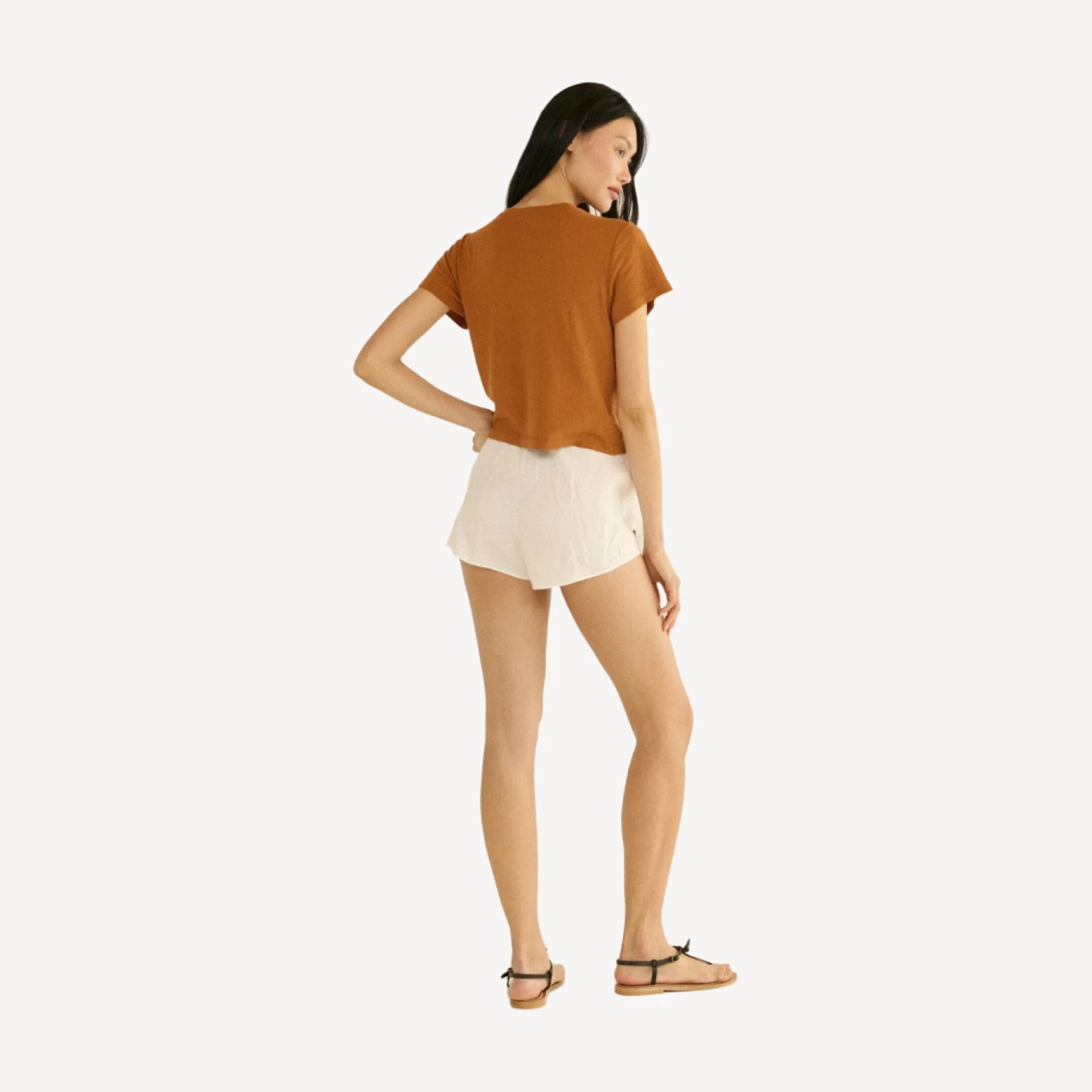 LOREN LINEN SHORT -- SALT