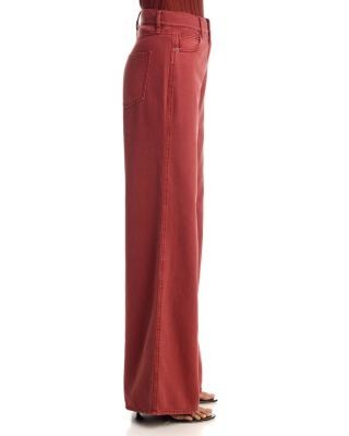 Veronica Beard Kasey Mid Rise Wide Leg Jeans in Rust