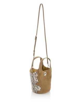 Veronica Beard Anchor Suede & Snake Embossed Leather Crossbody Bag