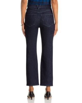 Veronica Beard Milla High Rise Slim Ankle Straight Jeans in Indigo Rinse