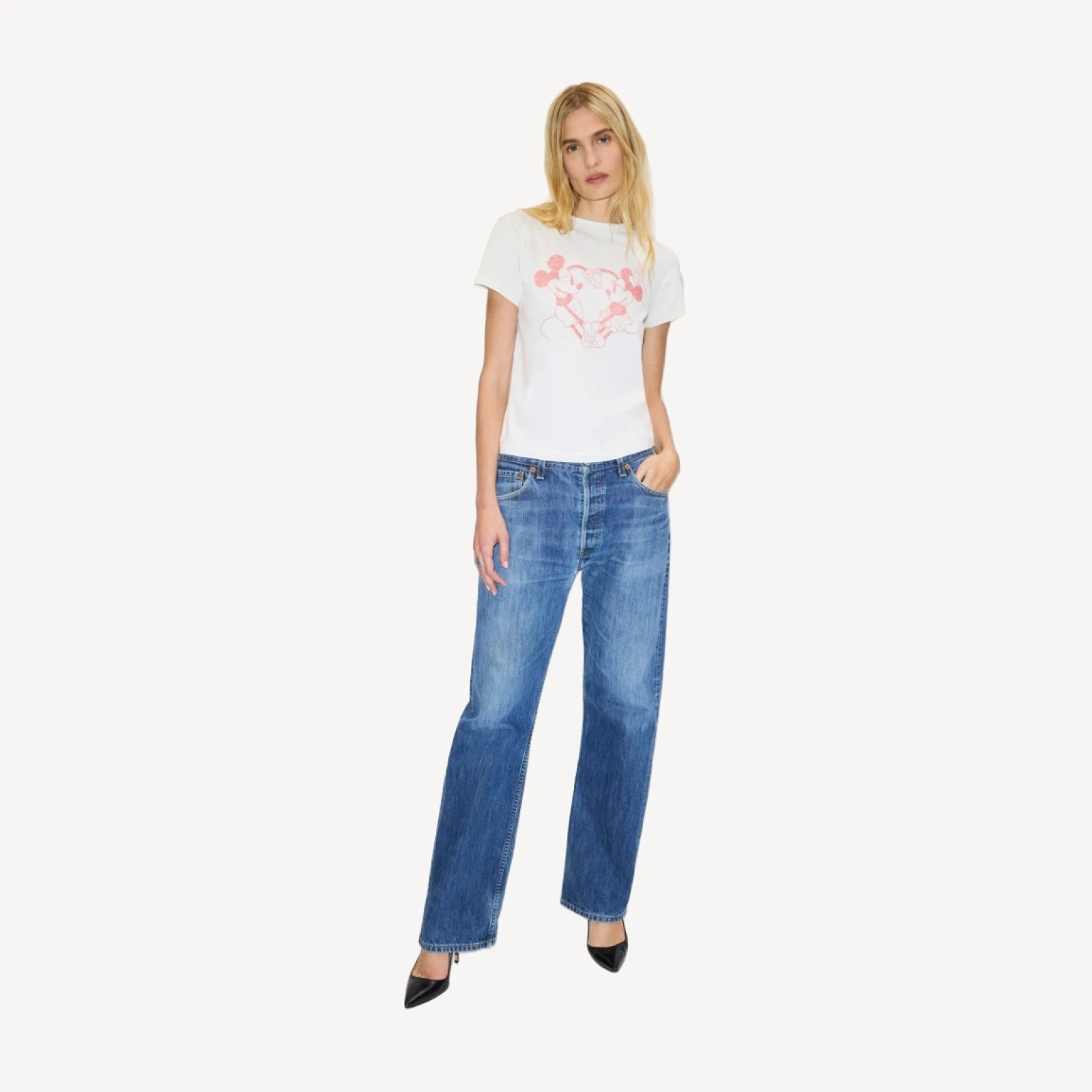 Classic "Disney Heart Hands" Tee - Vintage White