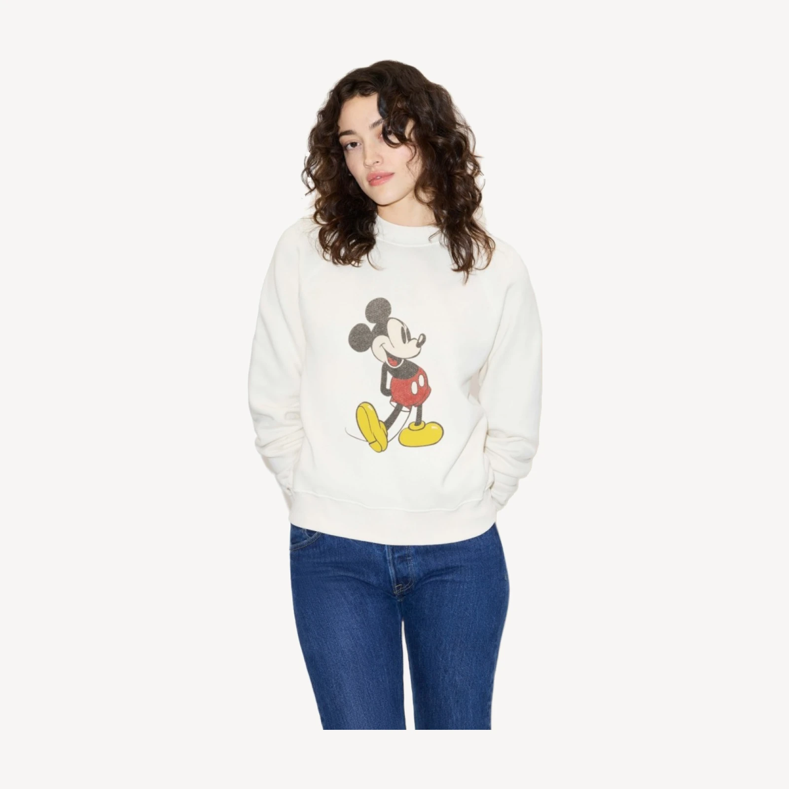 Classic "Mickey Mouse" Crewneck - Vintage White