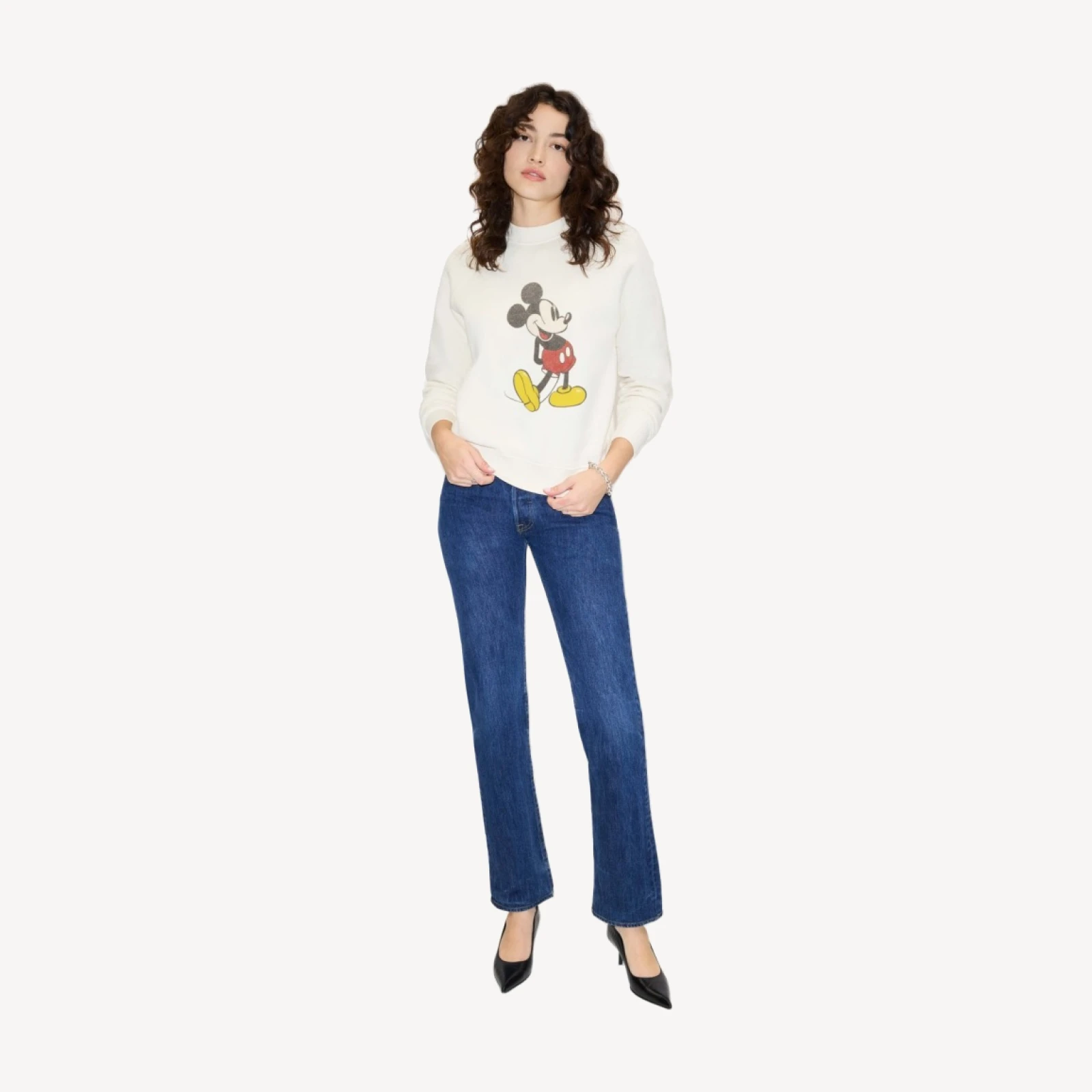 Classic "Mickey Mouse" Crewneck - Vintage White