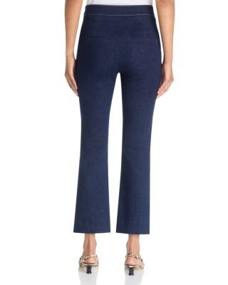 Veronica Beard Kimra Mid Rise Cropped Kick Flare Jeans in Midnight Wash