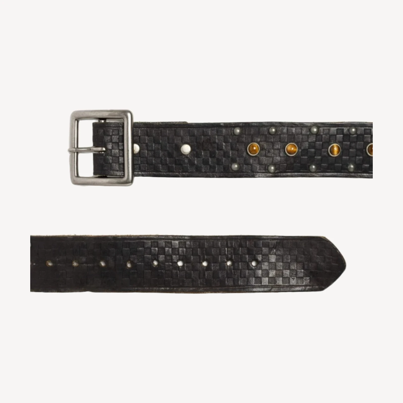 RE/DONE Vintage | 60s Tigers Eye Studded Belt -#18 | Vintage Belts