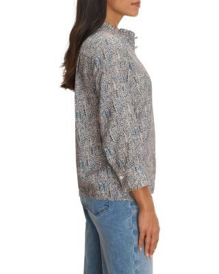 Nic+Zoe Sun Speckle Ruffle Neck Top