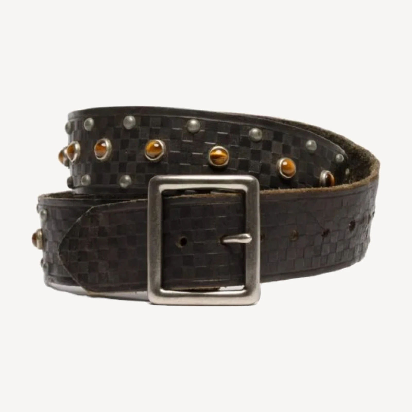 RE/DONE Vintage | 60s Tigers Eye Studded Belt -#18 | Vintage Belts