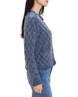 Nic+Zoe Diamond Fringe Studded Cardigan
