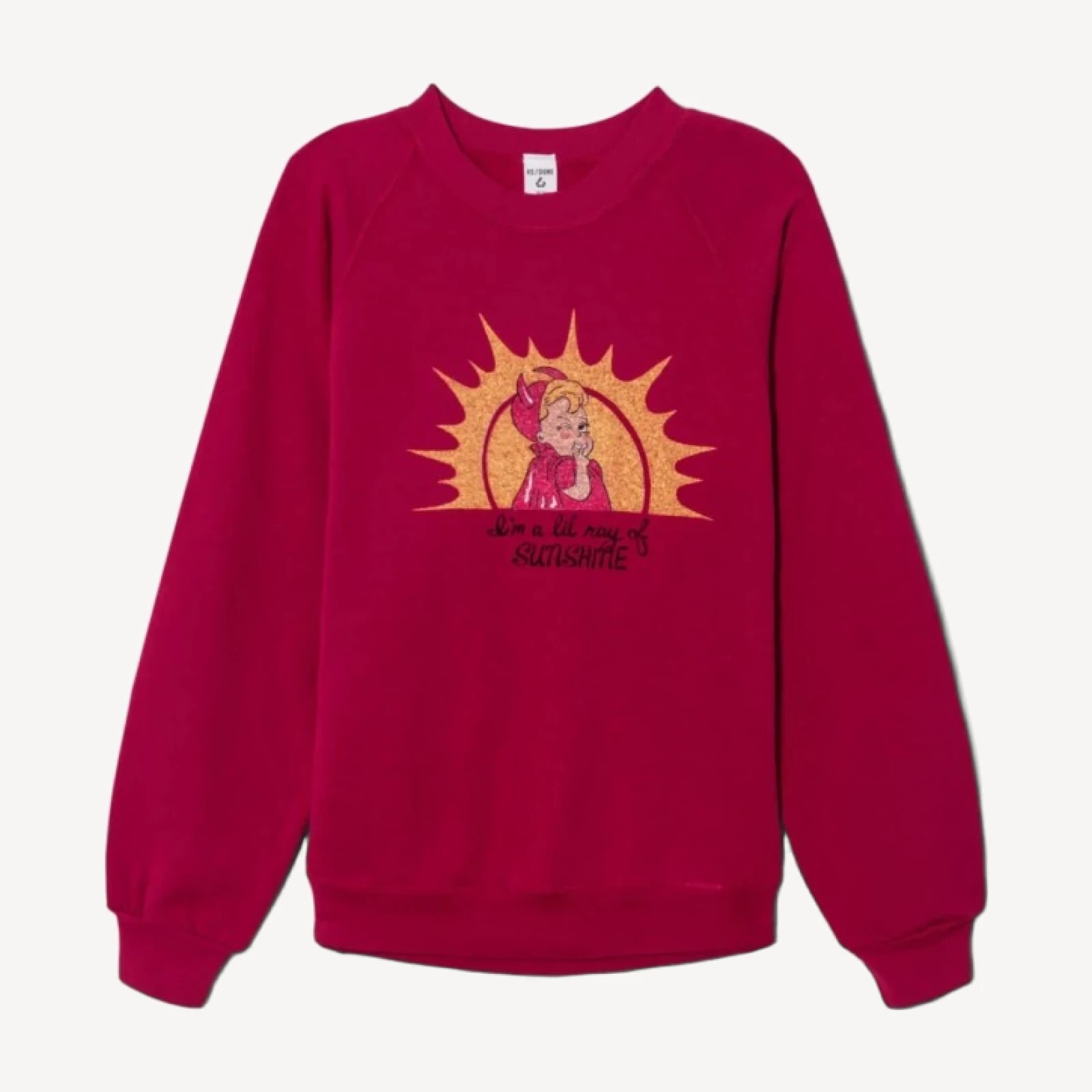 Upcycled "Ray of Sunshine" Sweatshirt - Dark Blue
