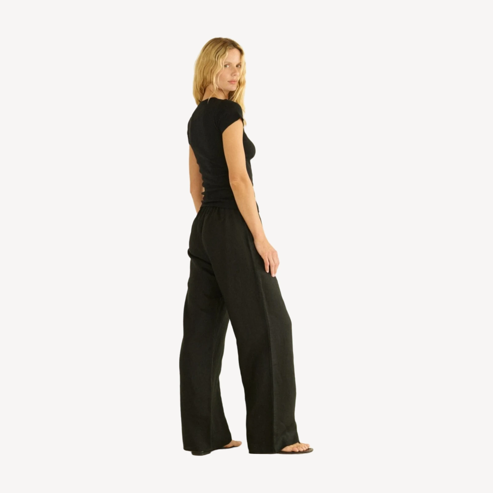 LAVON LINEN PANT -- BLACK
