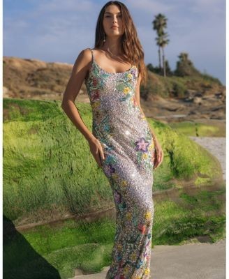 Mac Duggal Embellished Sleeveless Cowl Back Gown
