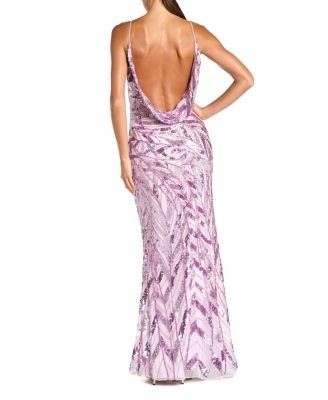 Mac Duggal Sleeveless Cowl Back Embellished Gown