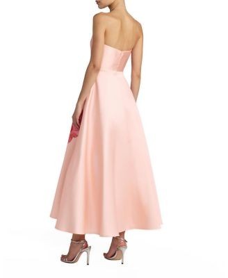 Mac Duggal Strapless A Line Midi Dress with Flower Print