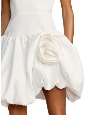 Mac Duggal Sleeveless Satin Bubble Hem Mini Dress