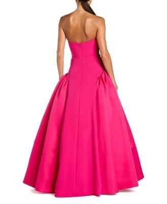 Mac Duggal Strapless Sweetheart Crepe Gown With Satin Skirt