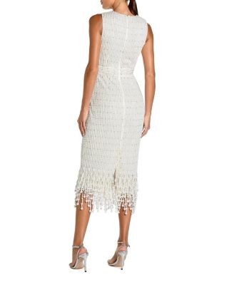Mac Duggal Pearl Embellished Sleeveless Midi Dress