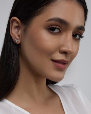 Bloomingdale's Fine Collection Certified Lab Grown Emerald-Cut Diamond Stud Earrings in 18K White Gold, 2.0 tcw
