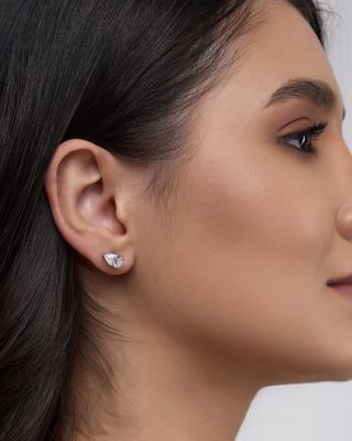 Bloomingdale's Fine Collection Certified Lab Grown Pear Shaped Diamond Stud Earrings in 18K White Gold, 2.0 tcw