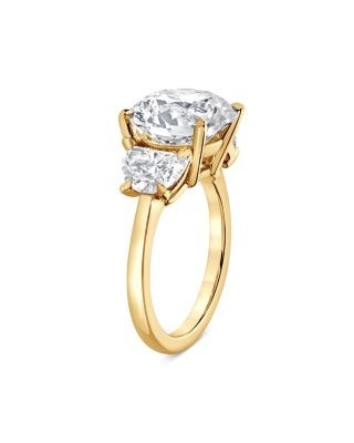 Bloomingdale's Fine Collection Certified Lab Grown Diamond Round & Half Moon Three Stone Engagement Ring in 18K Yellow Gold, 7.80 tcw