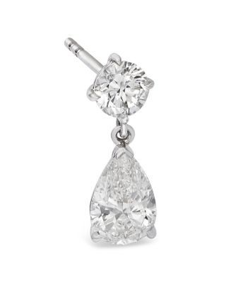 Bloomingdale's Fine Collection Luxe Collection Certified Lab Grown Diamond Round & Pear Drop Earrings in 14K White Gold, 2.45 tcw