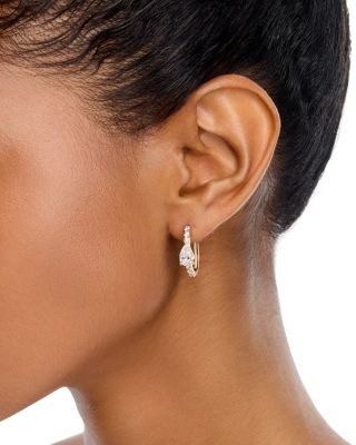 Bloomingdale's Fine Collection Luxe Collection Certified Lab Grown Diamond Pear Huggie Hoop Earrings in 14K Yellow Gold, 1.95 tcw