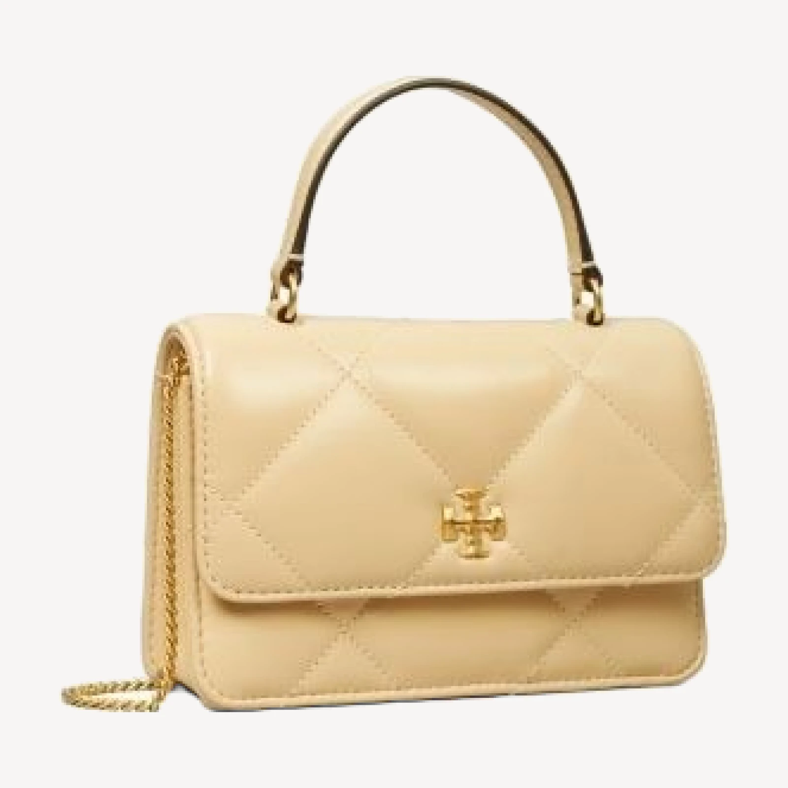 Tory Burch Mini Kira Diamond Quilt Top Handle Chain Wallet