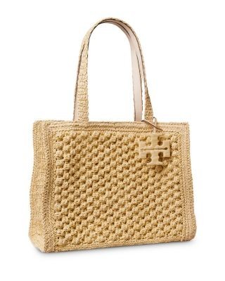 Tory Burch Ella Hand Crochet Straw Tote Bag